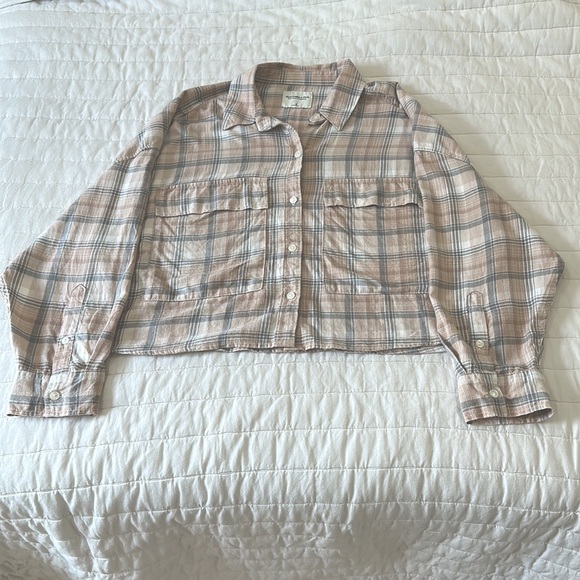 Abercrombie and Fitch Soft 90’s Cropped Flannel Soft A&F Collection - Picture 3 of 5